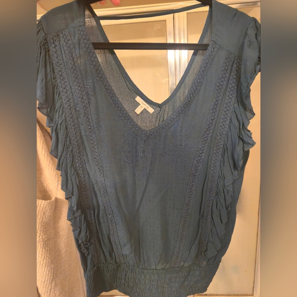Maurices Teal Ruffled Blouse